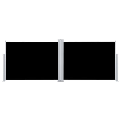 Musta sisäänvedettävä sivumarkiisi Logojan 100x1000cm