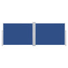 Sininen sisäänvedettävä sivumarkiisi Logojan 100x1000cm