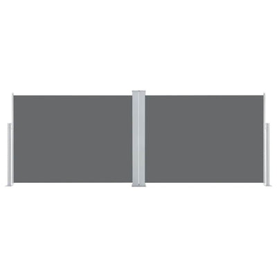 Antrasiitti sisäänvedettävä sivumarkiisi Solimna 120x1000cm