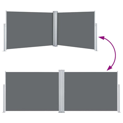 Antrasiitti sisäänvedettävä sivumarkiisi Solimna 120x1000cm