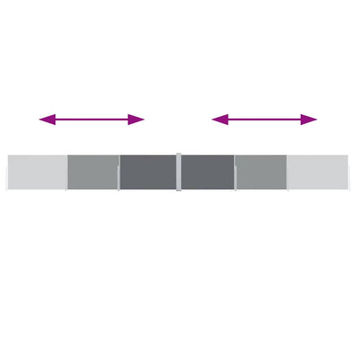 Antrasiitti sisäänvedettävä sivumarkiisi Solimna 120x1000cm