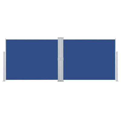 Sininen sisäänvedettävä sivumarkiisi Solimna 140x1000cm