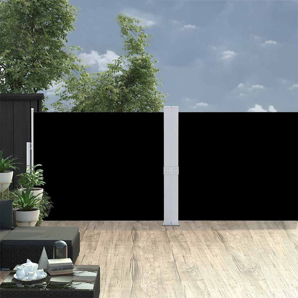 Sisäänvedettävä sivumarkiisi 170x1000 cm musta