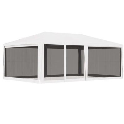 Juhlateltta 4 verkkosivuseinää 4x6 m valkoinen