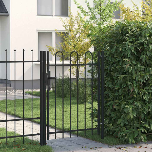 Aitaportti BOXTEL Yksiovinen Kaareva Yläosa teräs 1x1,2 m musta