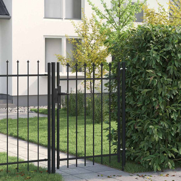 Aitaportti BOXTEL Yksiovinen piikkikärki teräs 1x1,2 m musta
