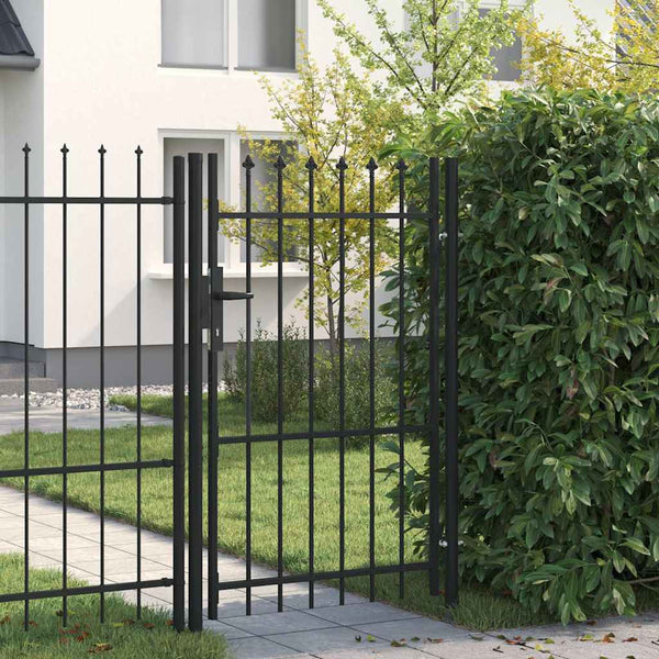 Aitaportti BOXTEL Yksiovinen piikkikärki teräs 1x1,5 m musta