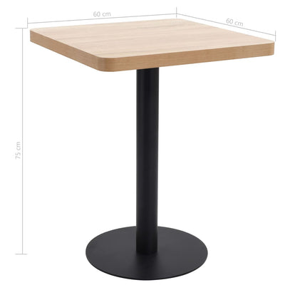 Vaaleanruskea bistropöytä Procobie 60x60cm (mdf)