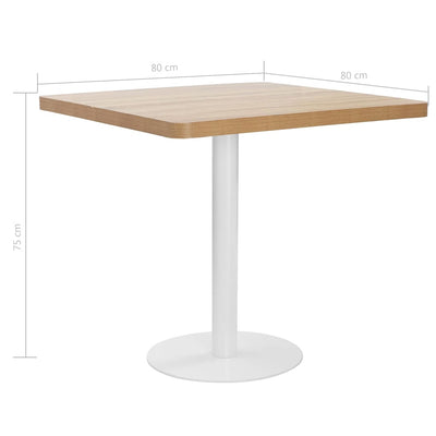 Bistropöytä vaaleanruskea 80x80 cm MDF