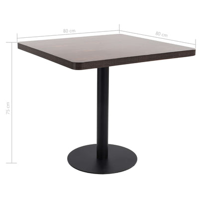 Tummanruskea bistropöytä Grindel 80x80cm (mdf)