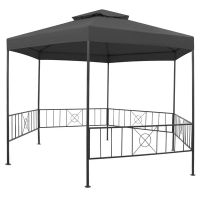 Paviljonki teräs 323x275x265 cm antrasiitti