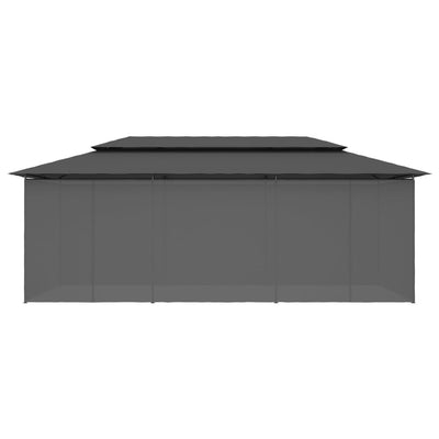 Huvimaja verhoilla 600x298x270 cm antrasiitti