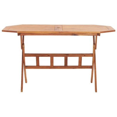 Kokoontaittuva puutarhapöytä 135x85x75 cm täysi akaasiapuu