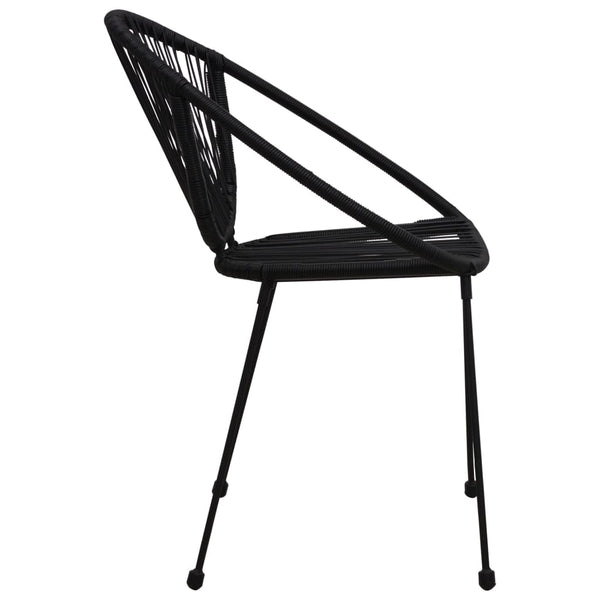 Puutarhatuolit 2 kpl PVC-rottinki musta