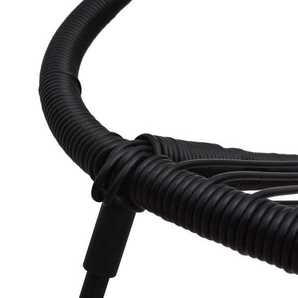 Puutarhatuolit 2 kpl PVC-rottinki musta