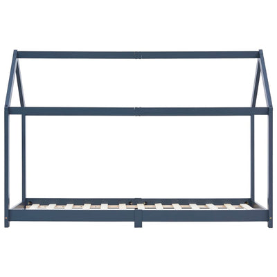 Lasten sängynrunko harmaa täysi mänty 90x200 cm