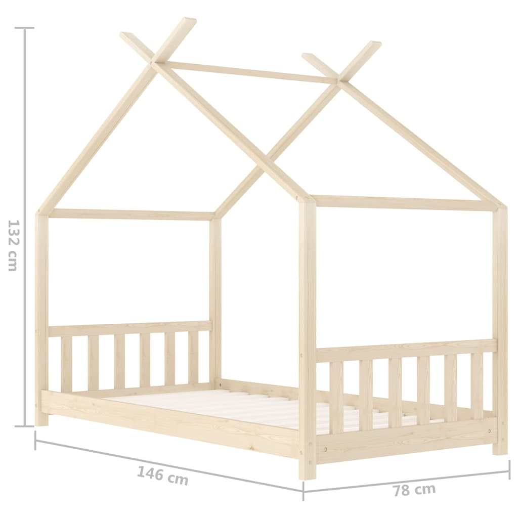 Lasten sängynrunko Bit 70x140cm (mänty)