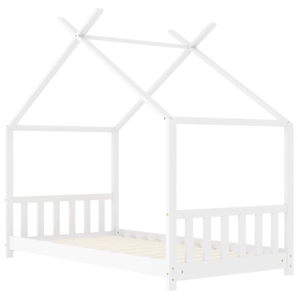 Valkoinen lasten sängynrunko Bit 70x140cm (mänty)