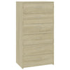 Lipasto 6 vetolaatikolla Sonoma-tammi 50x34x96 cm tekninen puu