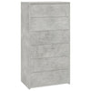 Betoninharmaa lipasto Licxanadra 50x34x96cm (6 vetolaatikolla puinen)