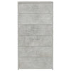 Betoninharmaa lipasto Licxanadra 50x34x96cm (6 vetolaatikolla puinen)