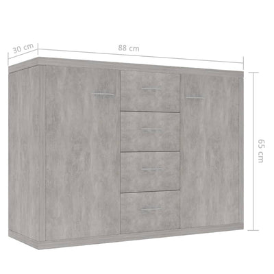 Senkki betoninharmaa 88x30x65 cm tekninen puu