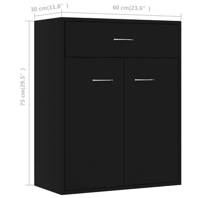 Senkki musta 60x30x75 cm lastulevy