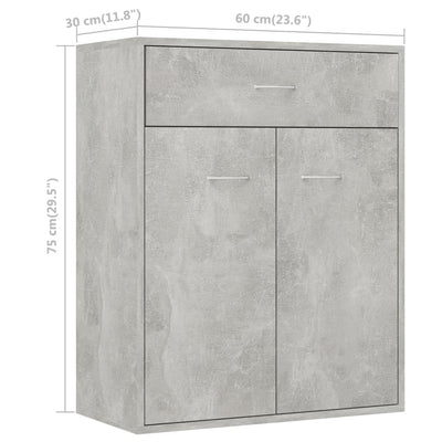 Senkki betoninharmaa 60x30x75 cm tekninen puu