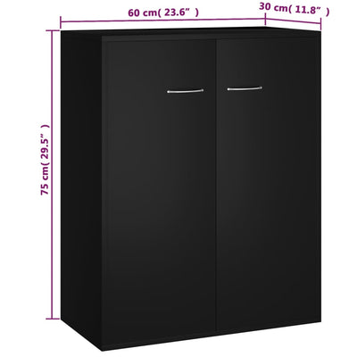 Senkki musta 60x30x75 cm tekninen puu