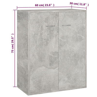 Senkki betoninharmaa 60x30x75 cm tekninen puu