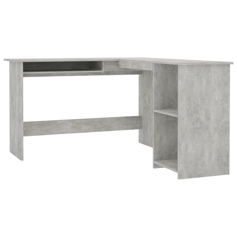 Betoninharmaa kulmapöytä Sictimiu 120x140x75cm (puinen)