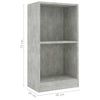 Kirjahylly Betoni Harmaa 40x24x75 cm Engineered Wood