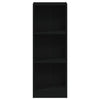 3-tasoinen kirjahylly musta 40x24x109 cm tekninen puu