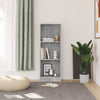3-tasoinen kirjahylly betoninharmaa 40x24x109 cm tekninen puu
