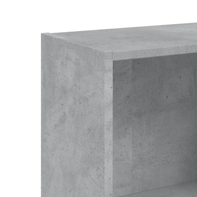 3-tasoinen kirjahylly betoninharmaa 40x24x109 cm tekninen puu