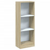 3-tasoinen kirjahylly valk./Sonoma tammi 40x24x109 cm lastulevy