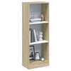 3-tasoinen kirjahylly valk./Sonoma tammi 40x24x109 cm lastulevy