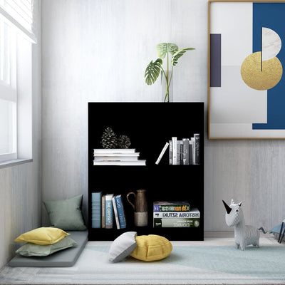Kirjahylly musta 60x24x76 cm tekninen puu