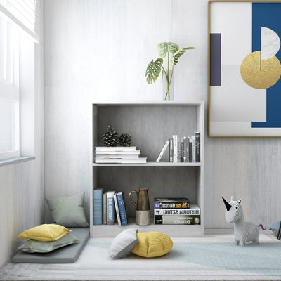 Kirjahylly betoninharmaa 60x24x76 cm tekninen puu
