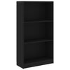 3-tasoinen kirjahylly musta 60x24x109 cm tekninen puu