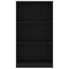 3-tasoinen kirjahylly musta 60x24x109 cm tekninen puu