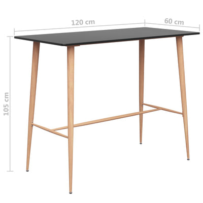 Baaripöytä musta 120x60x105 cm