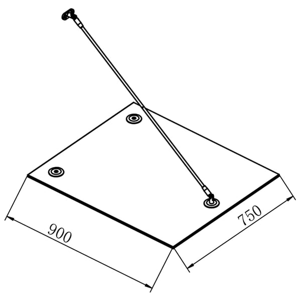 VSG-turvalasi etuoven katos 135x90 cm ruostumaton teräs