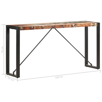 Sivupöytä 150x35x76 cm täysi kierrätetty puu