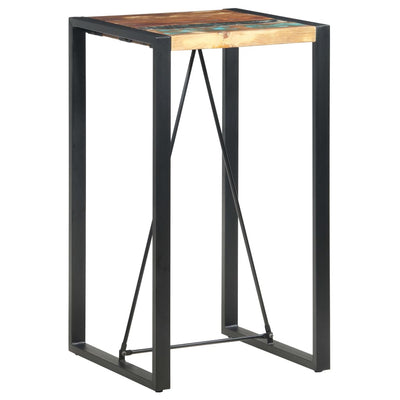 Baaripöytä 60x60x110 cm täysi kierrätetty puu
