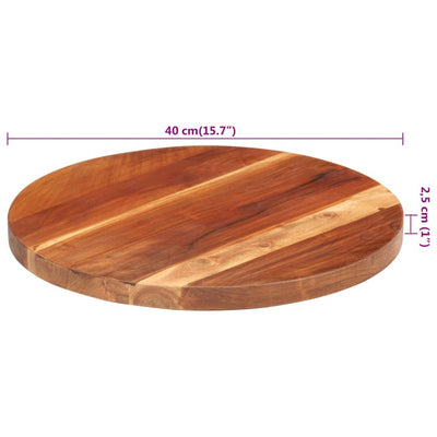 Pöytälevy täysi akaasiapuu pyöreä 25-27 mm 40 cm
