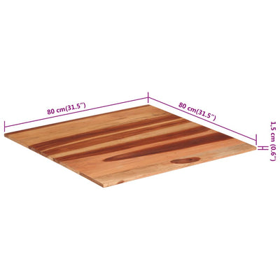 Pöytälevy täysi akaasiapuu 15-16 mm 80x80 cm
