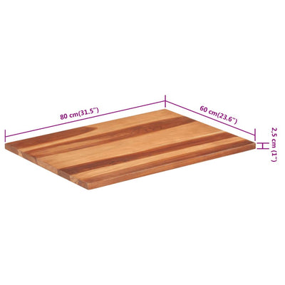 Pöytälevy täysi akaasiapuu 25-27 mm 60x80 cm