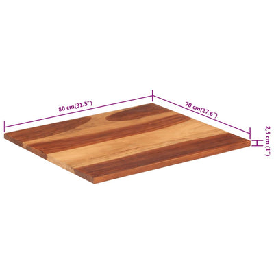 Pöytälevy täysi akaasiapuu 25-27 mm 70x80 cm