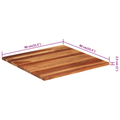 Pöytälevy täysi akaasiapuu 25-27 mm 80x80 cm